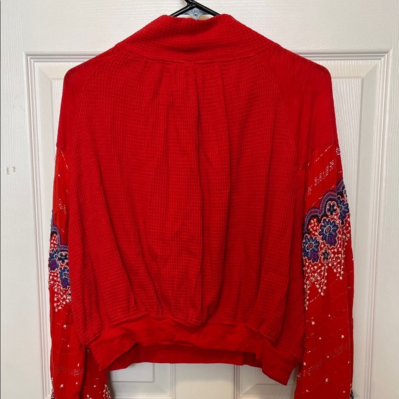 Free People • Red Embroidered Blouse - Picture 7 of 7